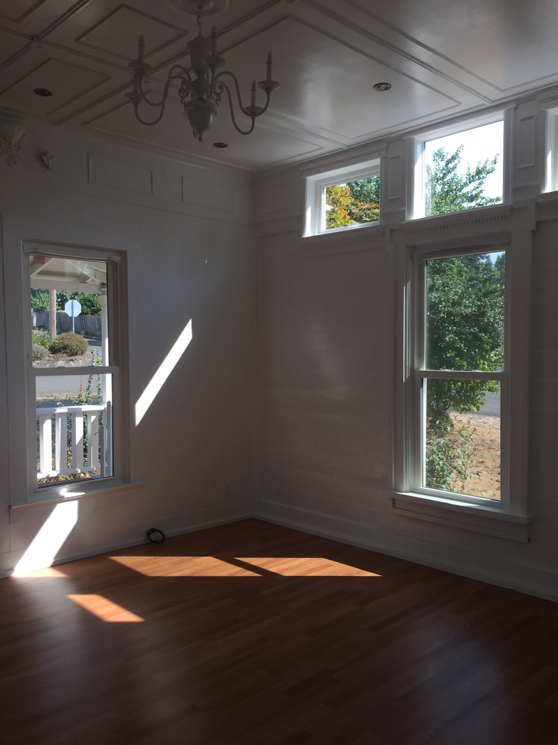 Custom Ceiling Trim, Window Install, Laminate Flooring